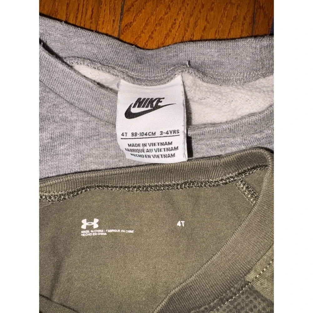 Nike Under Armour Boys Activewear Set 4T Green Camo Gray Navy Joggers Sweatshirt